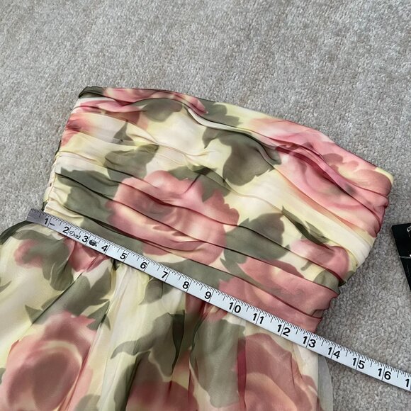 NWT Donna Ricco Floral Strapless Formal Mini Dress 4 Petite - Picture 6 of 12